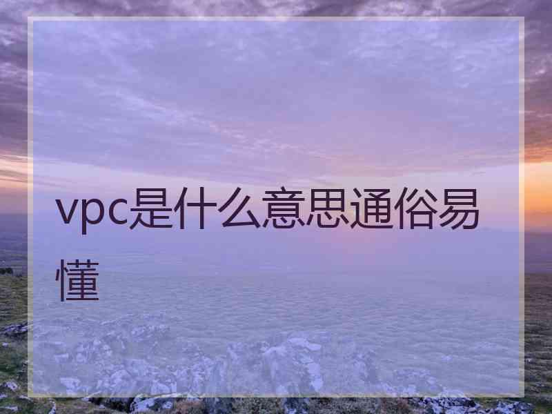 vpc是什么意思通俗易懂