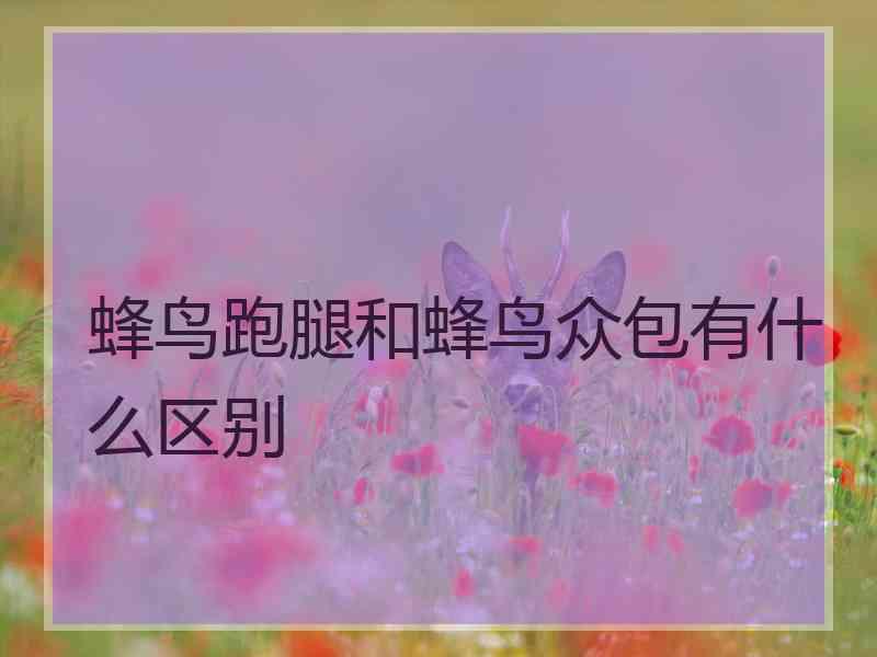 蜂鸟跑腿和蜂鸟众包有什么区别