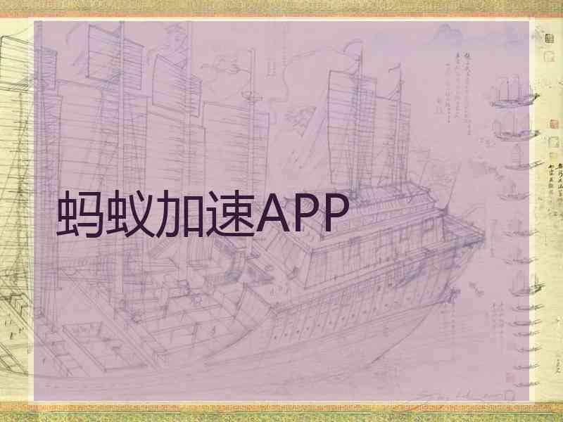 蚂蚁加速APP