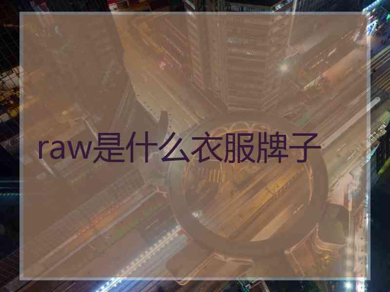 raw是什么衣服牌子