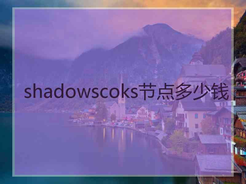 shadowscoks节点多少钱