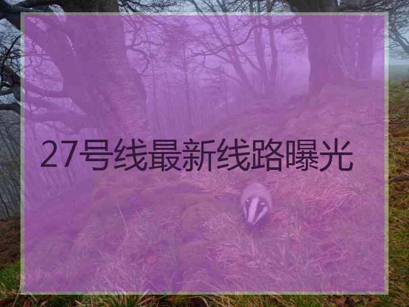 27号线最新线路曝光