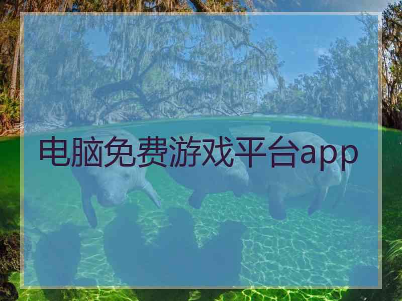 电脑免费游戏平台app