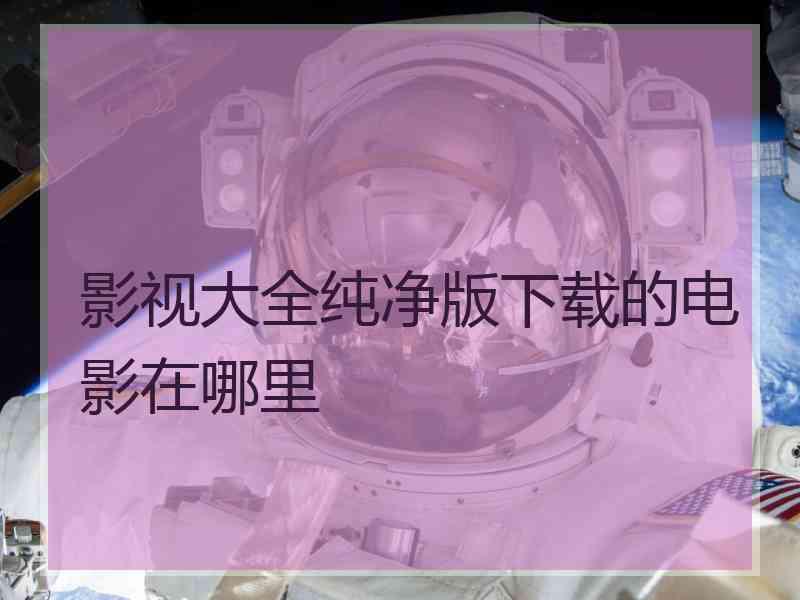 影视大全纯净版下载的电影在哪里