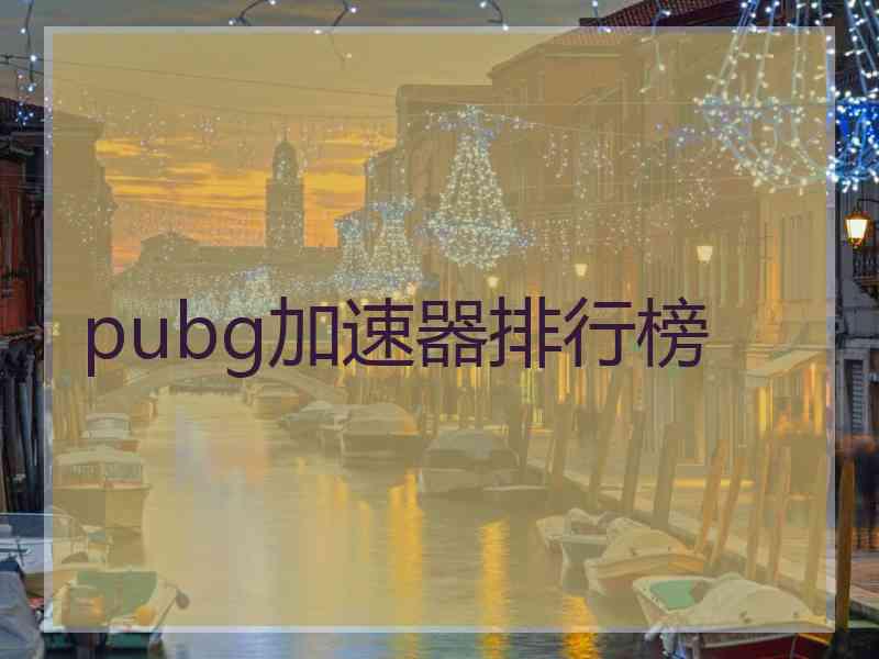 pubg加速器排行榜