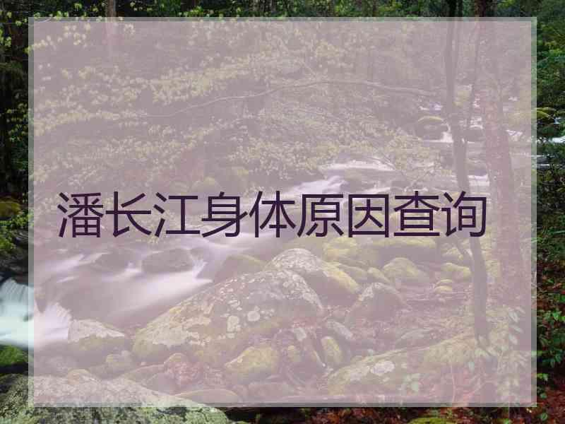 潘长江身体原因查询