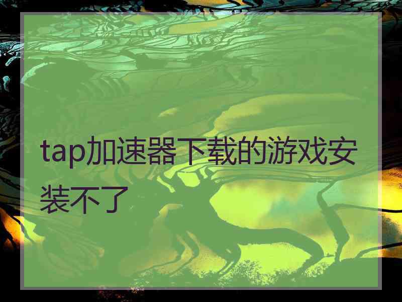 tap加速器下载的游戏安装不了