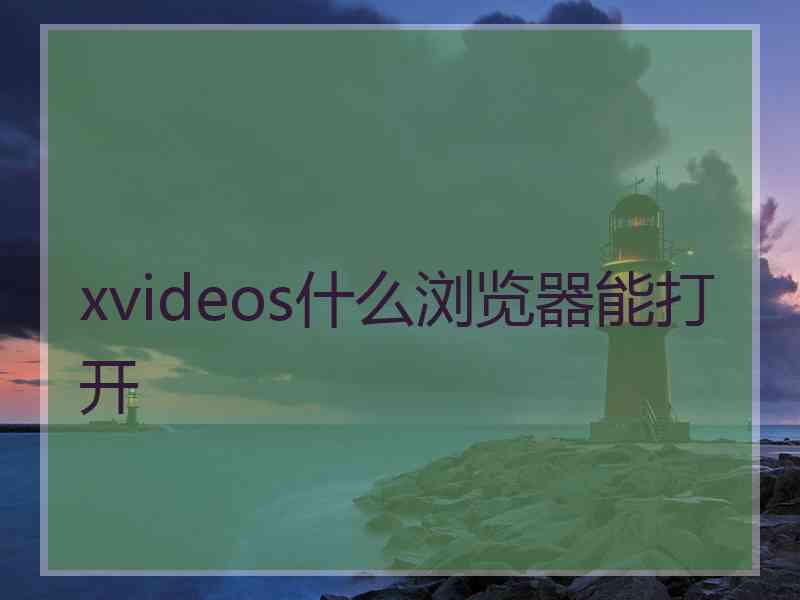 xvideos什么浏览器能打开