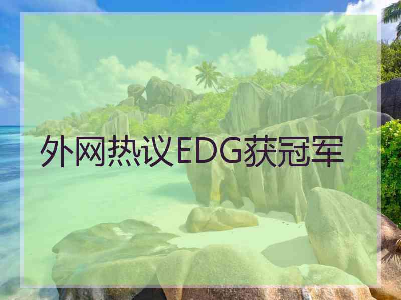 外网热议EDG获冠军