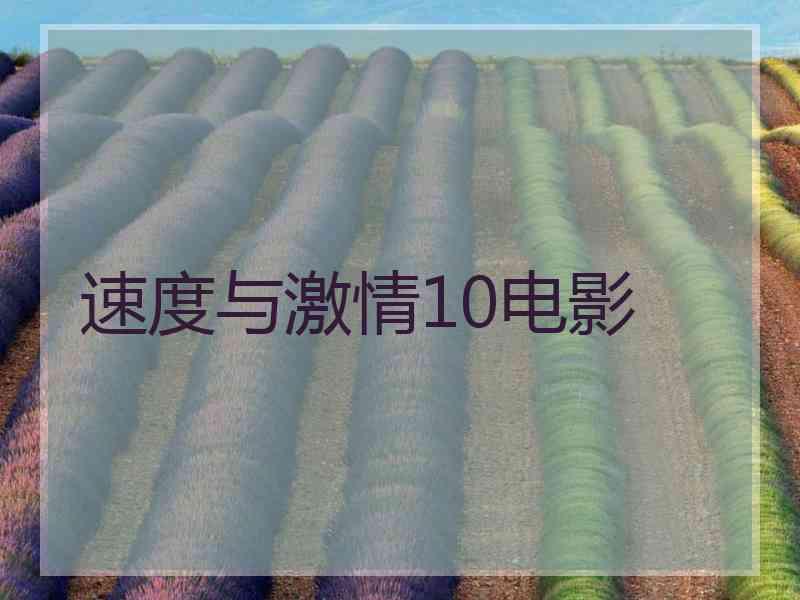 速度与激情10电影