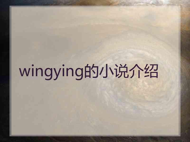 wingying的小说介绍