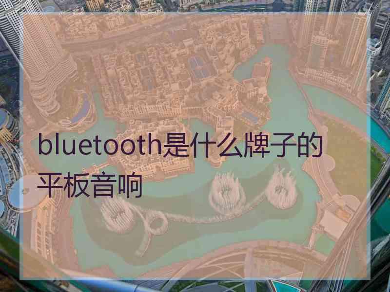 bluetooth是什么牌子的平板音响