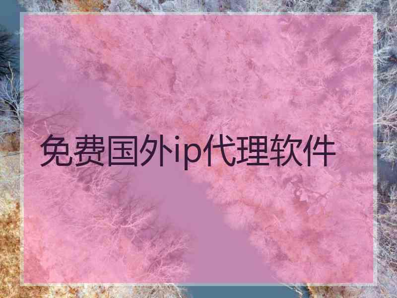 免费国外ip代理软件