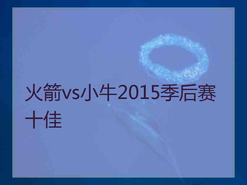 火箭vs小牛2015季后赛十佳