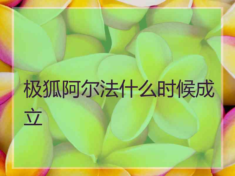 极狐阿尔法什么时候成立