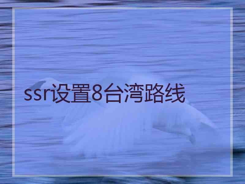 ssr设置8台湾路线