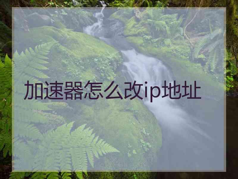 加速器怎么改ip地址