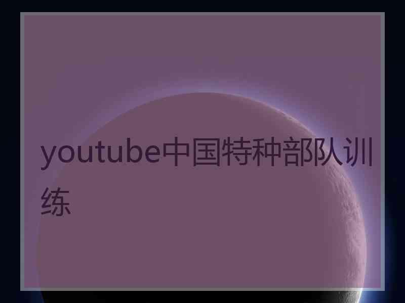 youtube中国特种部队训练