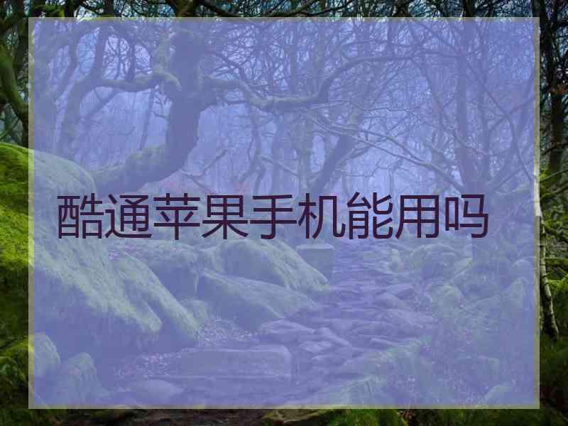 酷通苹果手机能用吗