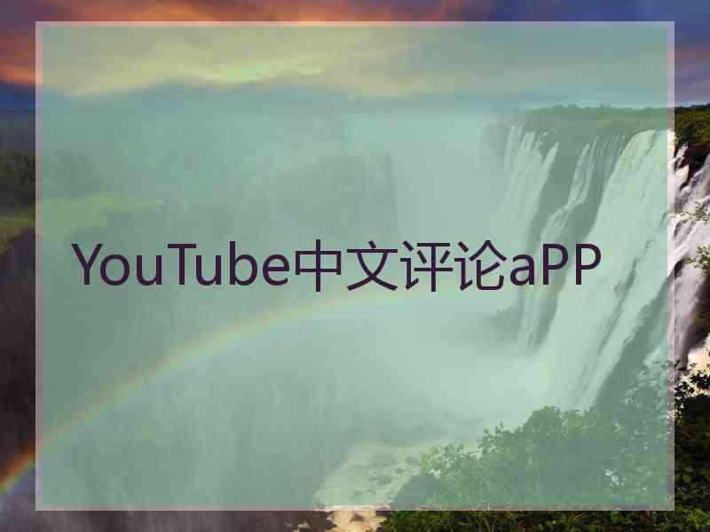 YouTube中文评论aPP