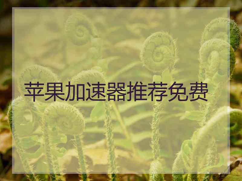 苹果加速器推荐免费