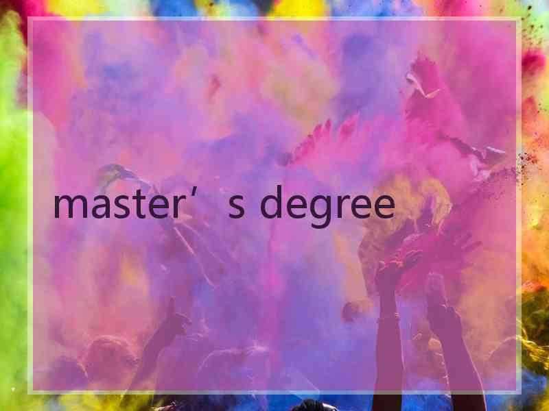 master’s degree