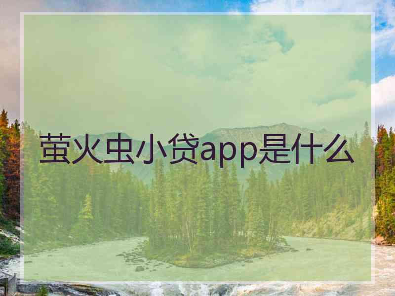 萤火虫小贷app是什么