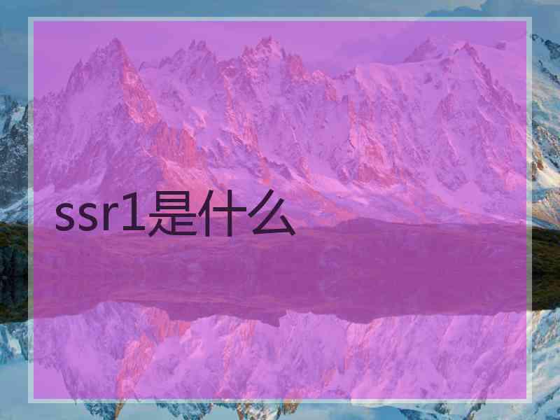 ssr1是什么