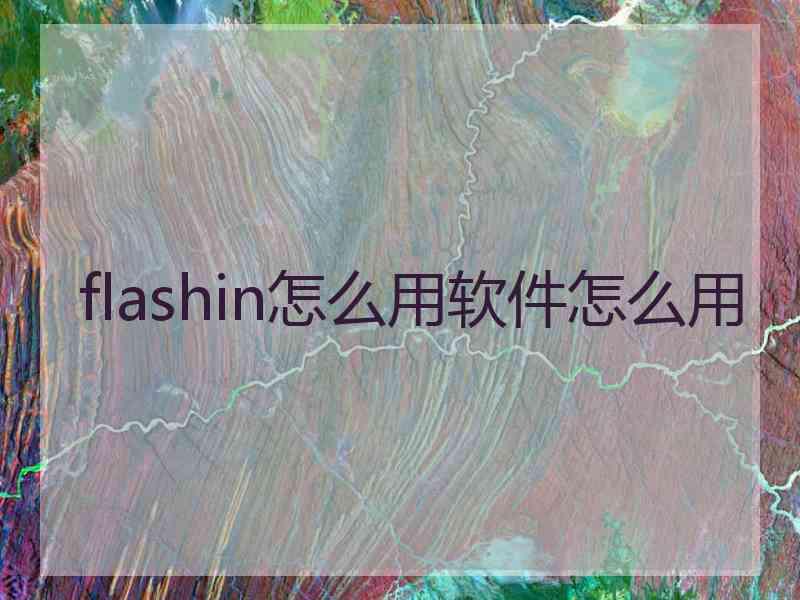 flashin怎么用软件怎么用