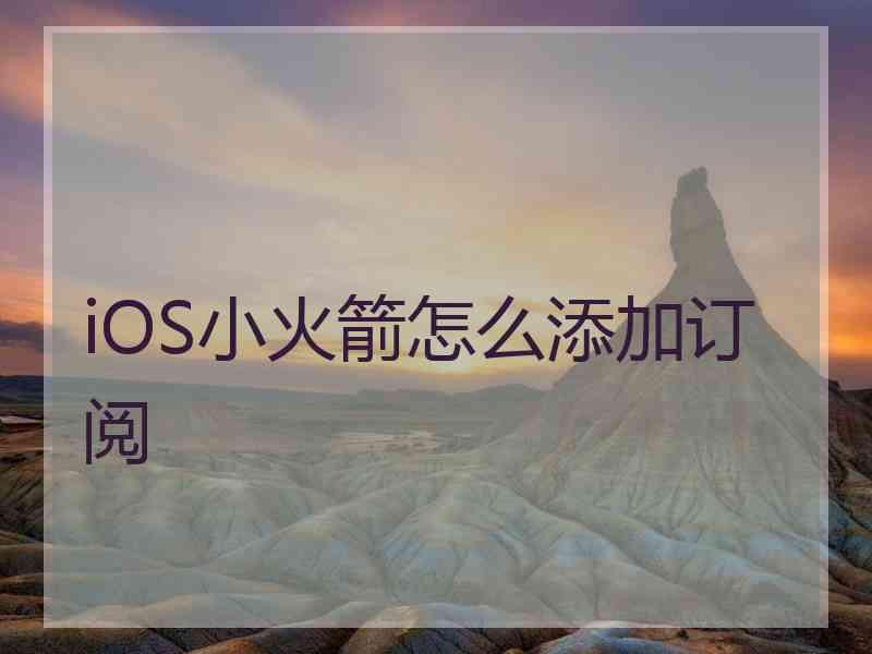 iOS小火箭怎么添加订阅