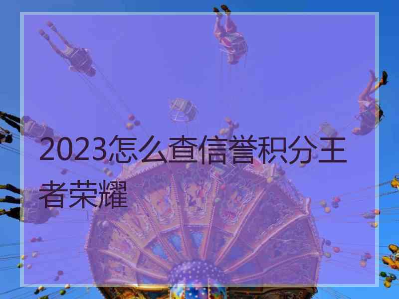 2023怎么查信誉积分王者荣耀