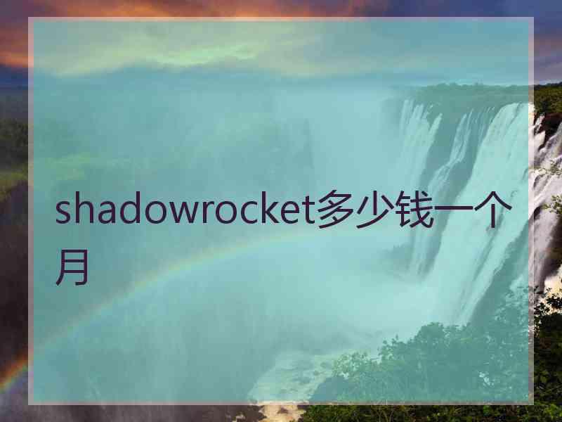 shadowrocket多少钱一个月