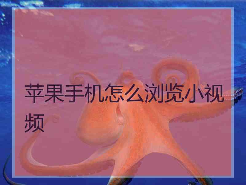 苹果手机怎么浏览小视频