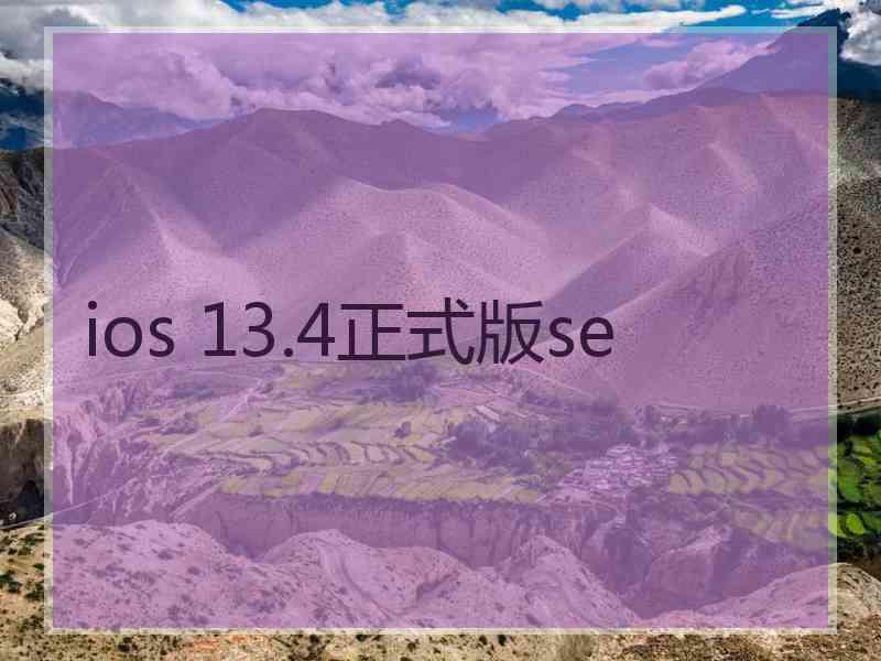 ios 13.4正式版se