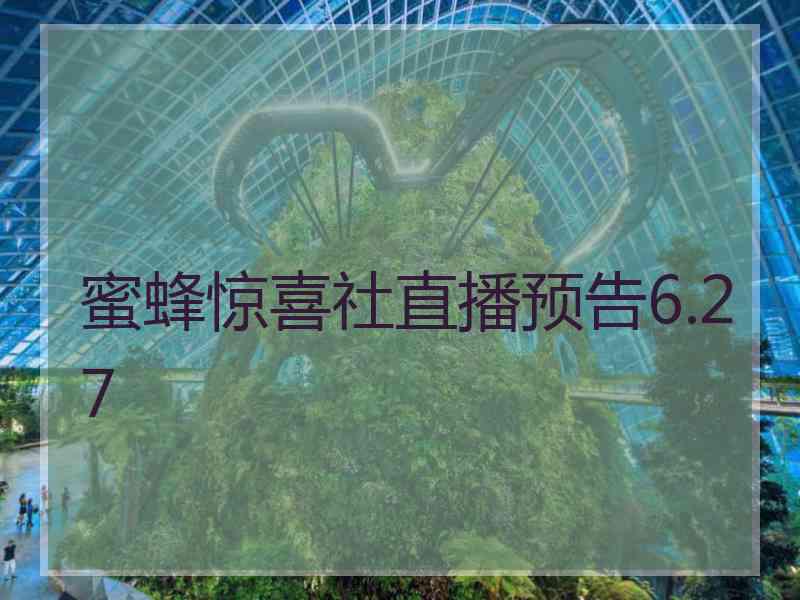 蜜蜂惊喜社直播预告6.27