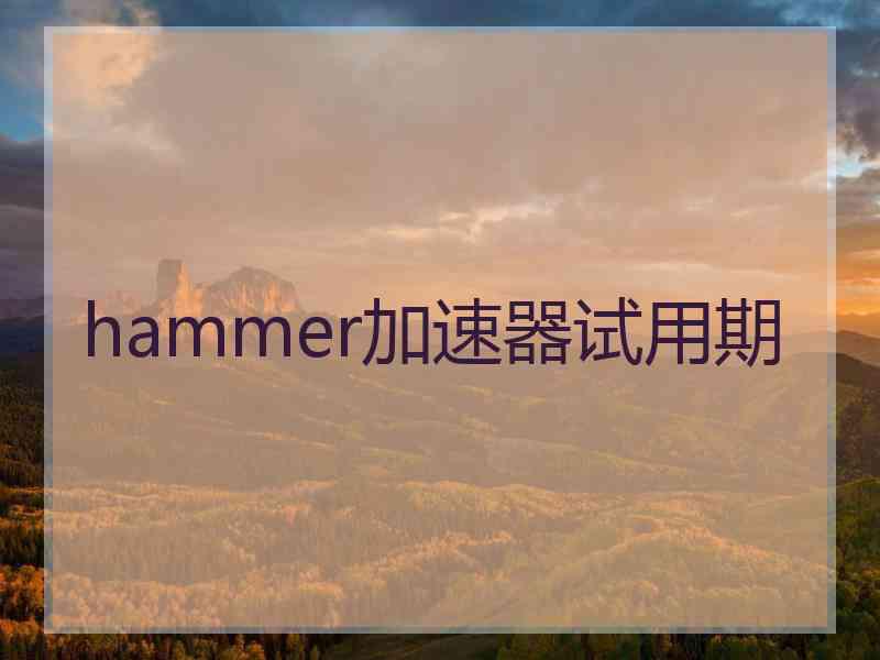 hammer加速器试用期