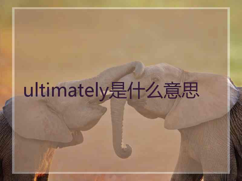 ultimately是什么意思