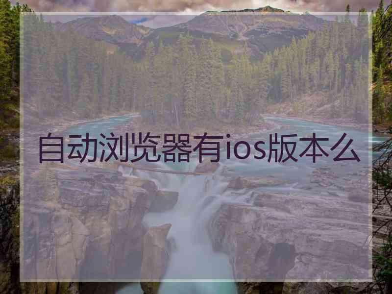 自动浏览器有ios版本么