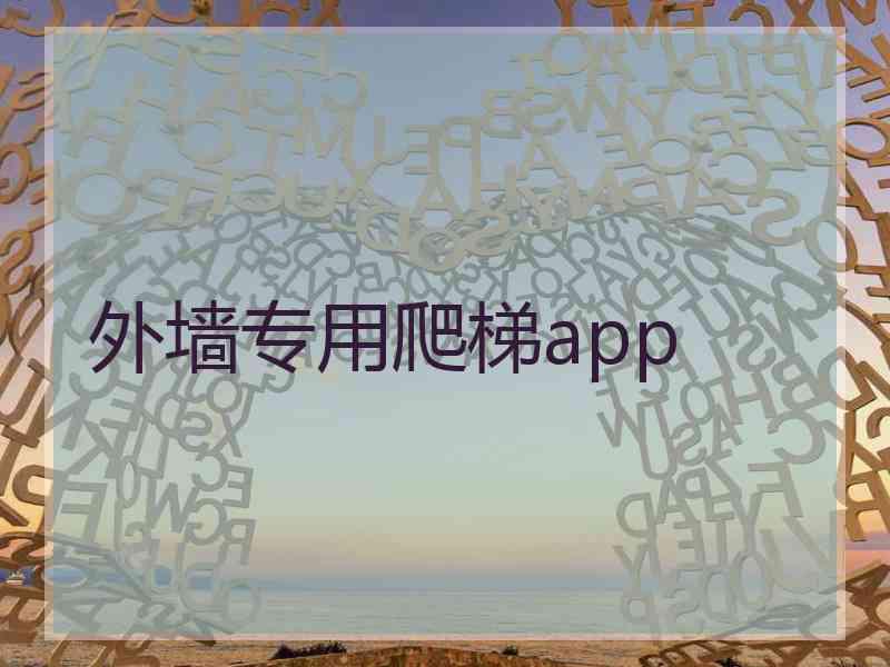 外墙专用爬梯app