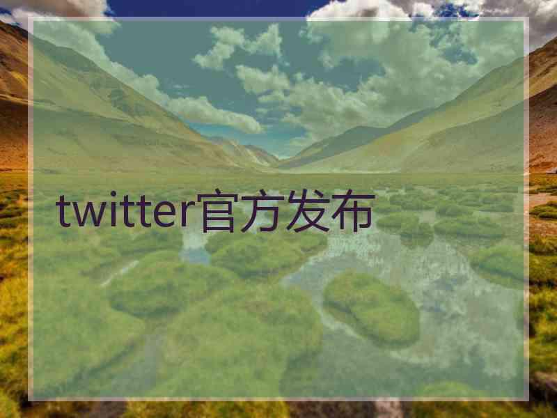 twitter官方发布