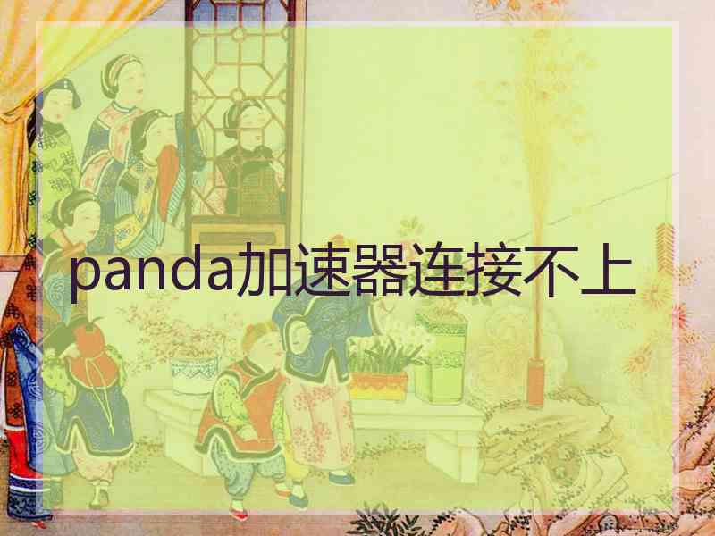 panda加速器连接不上