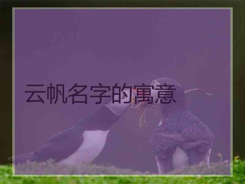 云帆名字的寓意