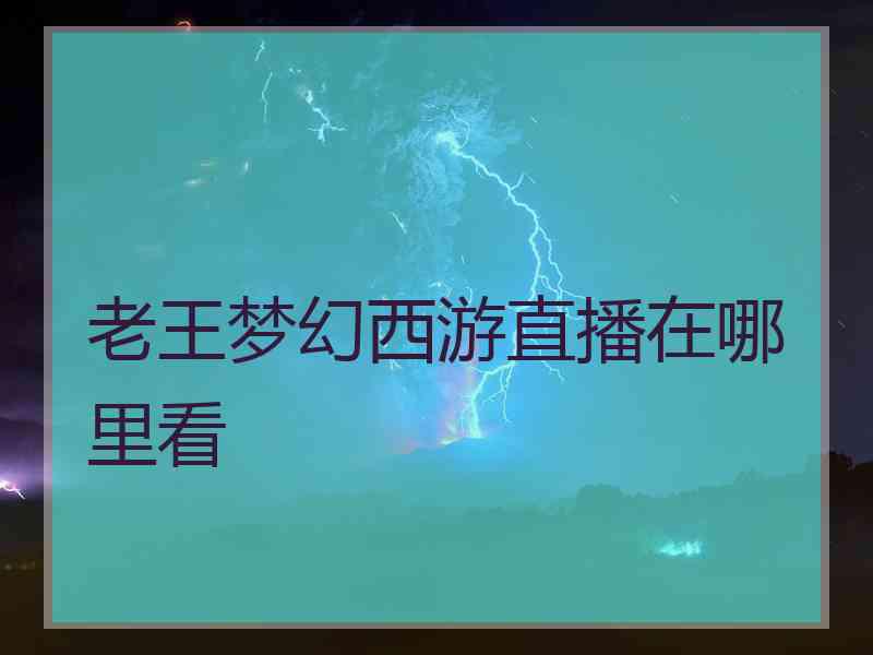 老王梦幻西游直播在哪里看