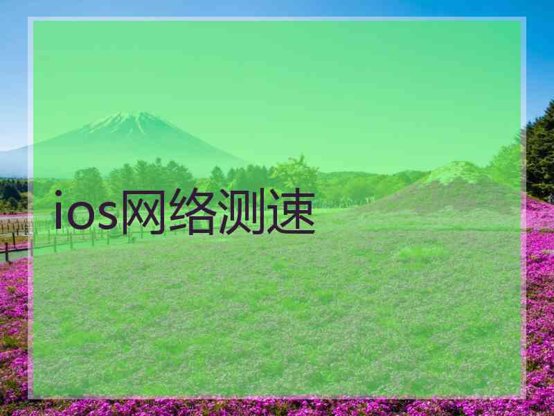 ios网络测速