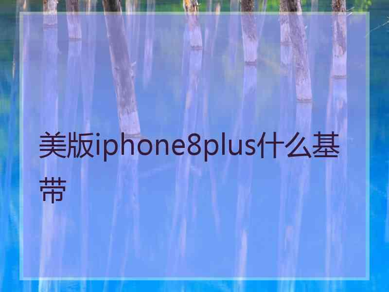 美版iphone8plus什么基带