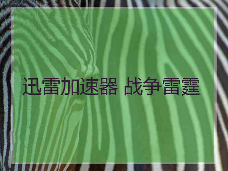 迅雷加速器 战争雷霆