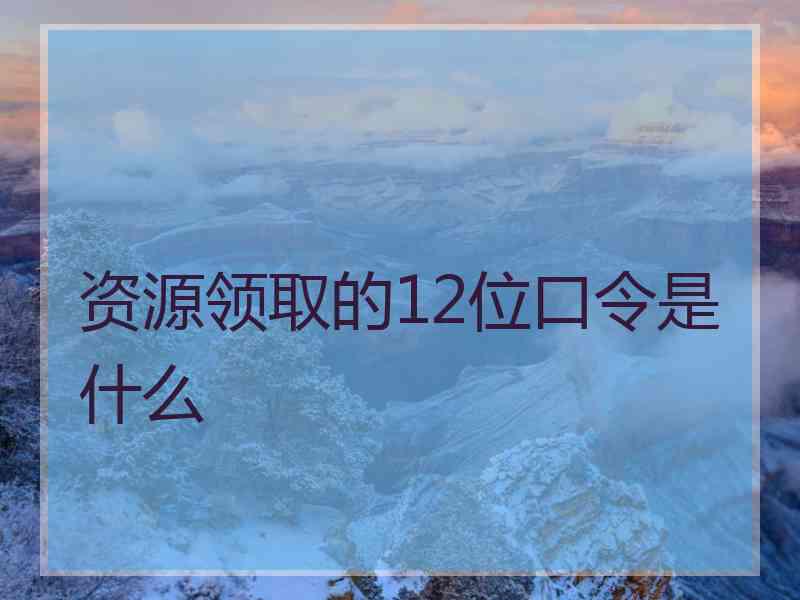 资源领取的12位口令是什么