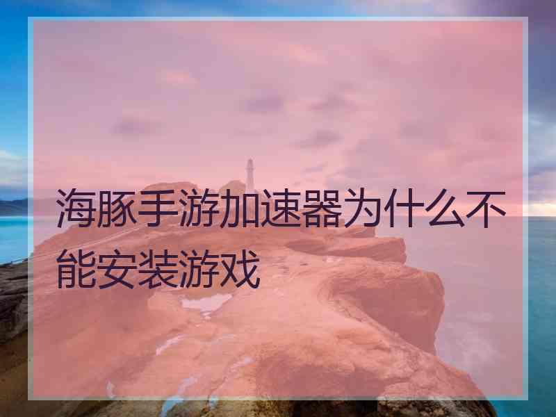 海豚手游加速器为什么不能安装游戏