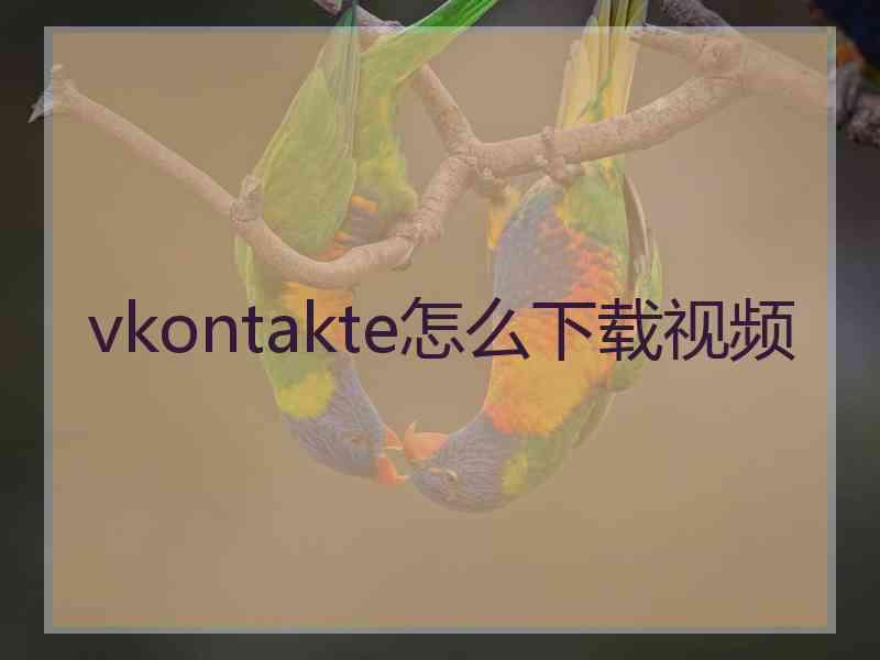 vkontakte怎么下载视频