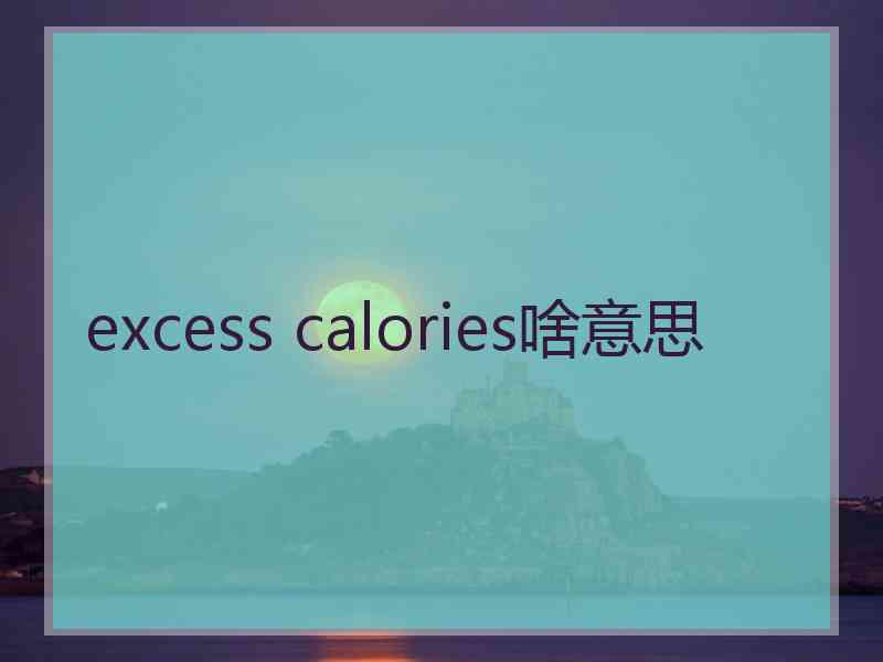 excess calories啥意思